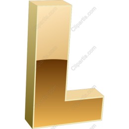 Elegant 3D Letter L in Gold Gradient