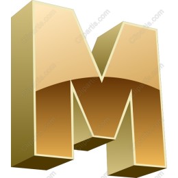 3D Golden Letter M