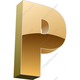 3D Golden Letter P