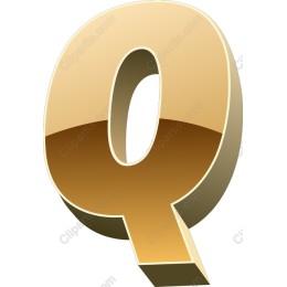 3D Golden Letter Q