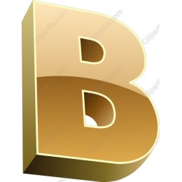 3D Gold Letter 'B'