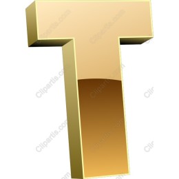 3D Gold Letter T