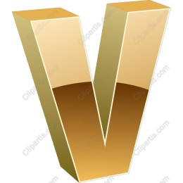 3D Gold Letter V