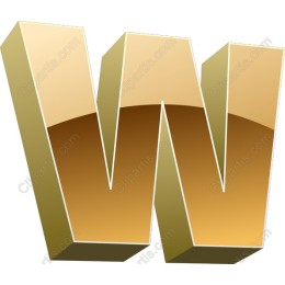3D Golden Letter W