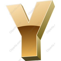 Golden 3D Letter Y