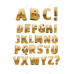 3D Gold Alphabet Cliparts Set