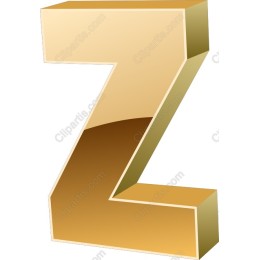 Golden 3D Letter Z