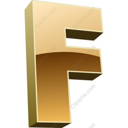 3D Golden Letter F