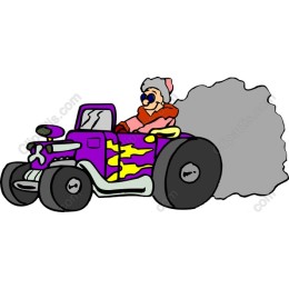 Whimsical Elderly Driver Cartoon Car
