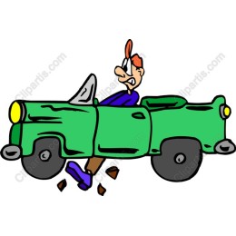 Whimsical Cartoon Green Car