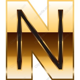 Gold and Black Letter N