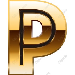 Premium Gold Letter P
