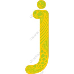 Vibrant J Letter in Yellow