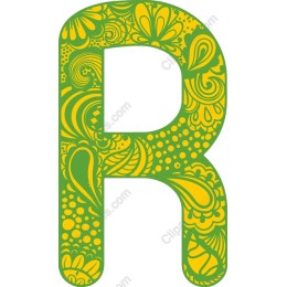 Artistic Floral Letter R