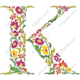 Floral Letter K