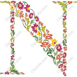Floral Letter N