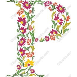 Floral Letter P