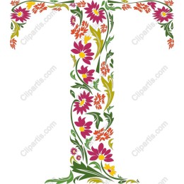 Floral T - Colorful Floral Typography