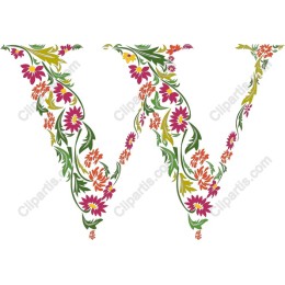 Floral Letter 'W'