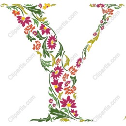 Floral Letter Y