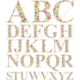Floral Alphabet Clipart Set