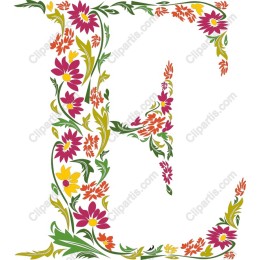Floral Monogram - Letter E