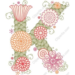 Floral Letter K