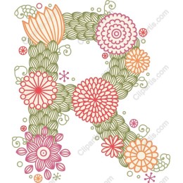 Floral Letter R
