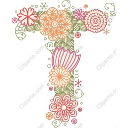 Floral Letter T