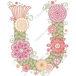 Enchanting Floral Letter U