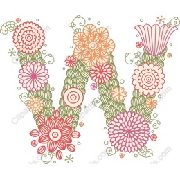 Floral Delight Letter V