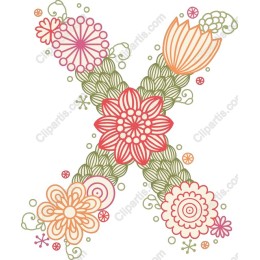 Whimsical Floral 'X'