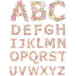 Floral Alphabet Clipart Bundle - A-Z Flower Letters