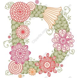 Floral Monogram Letter D
