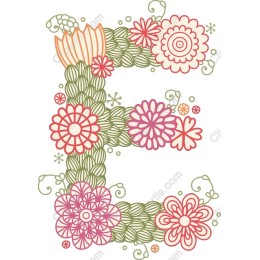 Floral Initial E