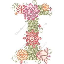 Floral Letter 'I'