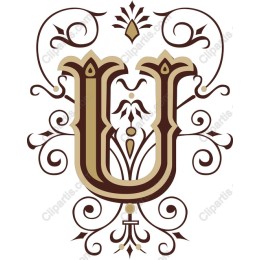 Elegant Ornate U Letter