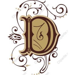 Ornate D with Decorative Flourishes
