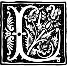 Floral Initial Letter V