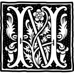 Elegant Floral Monogram Letter H
