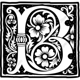 Elegant Vintage Floral Letter B