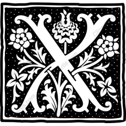 Elegant Floral Monogram X