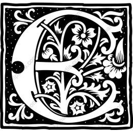 Floral Monogram: Letter E