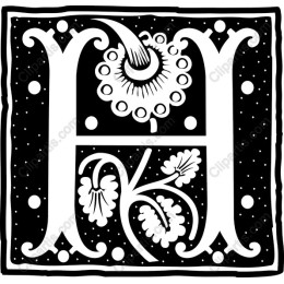 Elegant Ornate Letter H with Floral Motifs