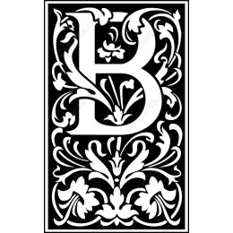 Ornamental Letter B with Floral Motifs