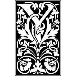 Vintage Floral Monogram V