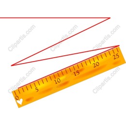 Yellow Ruler with Red Lines - Educational Graphic Element
