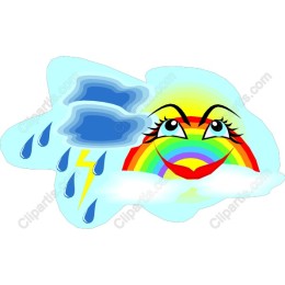 Cheerful Sun and Rainbow