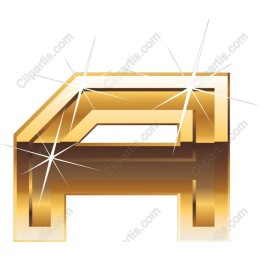 Gold 3D Letter A