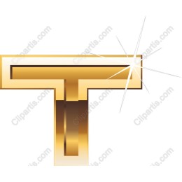Premium Gold Letter T